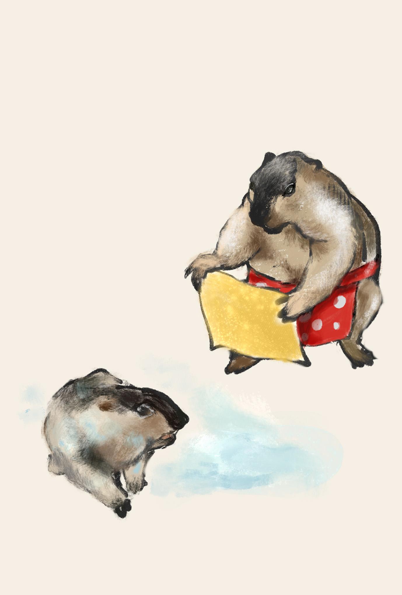 【ぽてぽてのうた】ポストカード『やーいやーいのうた』