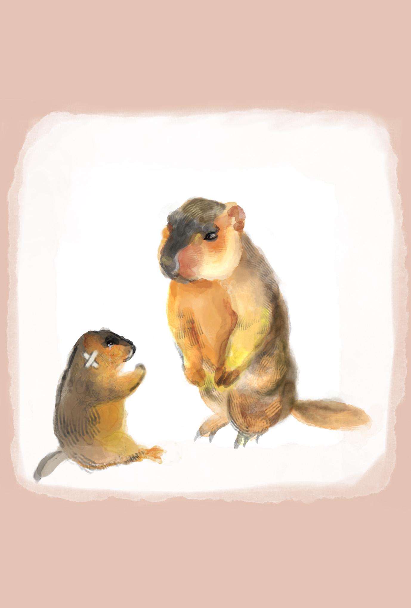 【ぽてぽてのうた】ポストカード『なかなおり』